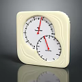 Medical Device Square White Design With Dual Dials for Temperature and Humidity Monitoring