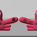 Pink Cartoon Finger Shaped Event Entrance Gate With Eyes And Black Designs