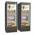 Commercial Double Glass Door Refrigerated Display Cases With Healthy Snacks And Beverages