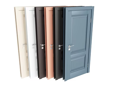 Modern Swing Doors With Multiple Color Choices And Panel Design For Interior Decor 3d model