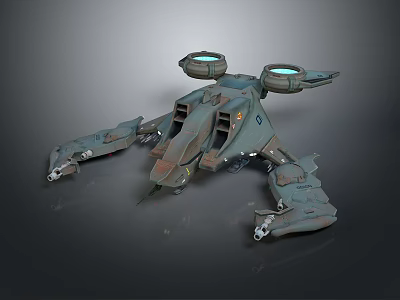 Futuristic Sci fi Mechanical Device With Metallic Structure Blue Glowing Components And Detailed Mechanical Arms 3d model