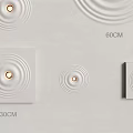Recessed Water Ripple Stone Texture Wall Lamp with 60CM Circular and Square Designs