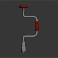 Mechanical Component With Metal Curved Rod Red Top Knob And Handle Connector