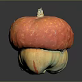 Stacked Orange And Yellow Pumpkins With Textured Surface On Gray Background
