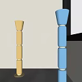 Yellow and Blue Modern Floor Lamps with Sleek Cylindrical Design in Interior