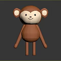 Cute Orange Monkey Plush Doll With Smiling Face For Kids Playtime