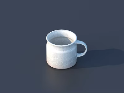 Public Facility White Textured Mug With Handle For Daily Use In Public Areas 3d model