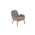 Modern Accent Chair With Light Gray Fabric And Wooden Legs Design