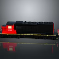 Detailed Red And Black Locomotive Model With 5315 Number Standing On Gray Surface