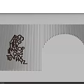 Modern White Vertical Striped Arched Structure With Alphabet Letters A to Z