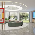 Modern Project Investment Service Hall Interior Design With Reception Desk And Bright Lighting