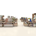Modern Wooden Bookcase With Shelves Filled With Books And Decorative Items