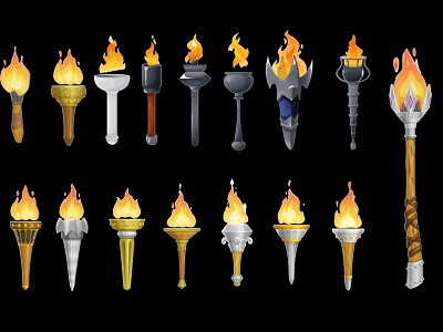 Modern 2D Torch Torch 3d model Modern 2D Torch Torch 3d model