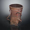 Handwoven Brown Storage Basket With Dual Handles And Square Base Design