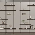 Modern Wooden Shelving Unit With Multiple Layers Displaying Decorative Books Vases And Home Decor Items