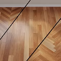 Wooden Flooring Components with Herringbone Straight Patterns and Black Separating Lines in Modern Design 3d model