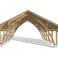 New Chinese style gallery rest pavilion 3d model