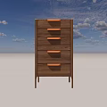 Modern Minimalist Entryway Cabinet Sideboard With Walnut Wood Drawers And Metal Legs