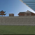 Ancient Architecture With Traditional Watchtower Stone City Wall And Classic Roof Design