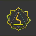 Yellow Lotus Shaped Lighting Combination With Triangle Flame Pattern And Bottom Eye Design