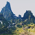 The shape of the mountain is very beautiful. The background of the majestic mountain is a group of mountains. The mountain peak is a mountain ridge. The natural mountain body 3d model