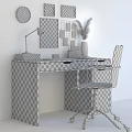 Modern Table and Chair Combination Rhys Desktop Diary Workplace 3d model