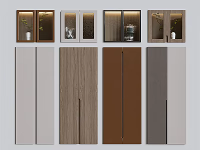 Various Kitchen Cabinet Door Styles With Wood Glass And Color Options 3d model
