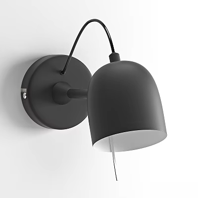 Modern Black Minimalist Wall Lamp With Dome Lampshade For Home Decor 3d model