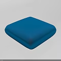 Blue Modern Single Sofa With Upholstered Cushion And Comfortable Square Design 3d model