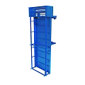Blue Vertical Industrial Mechanical Device With Frame Structure And Ladder 3d model