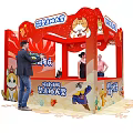 Vibrant Warm Winter Flash Sale Booth for Dragon TV Anniversary with Gift Box and People