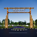 Wooden Entrance Gate of MOTAW CAMP Eco Adventure Park with Trees and Tents in Background