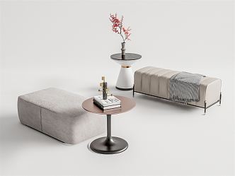 Modern bed end stool 3d model