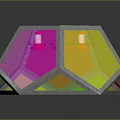 Colorful Geometric Polyhedron Decorative Piece With Transparent Colored Panels For Home Living Space