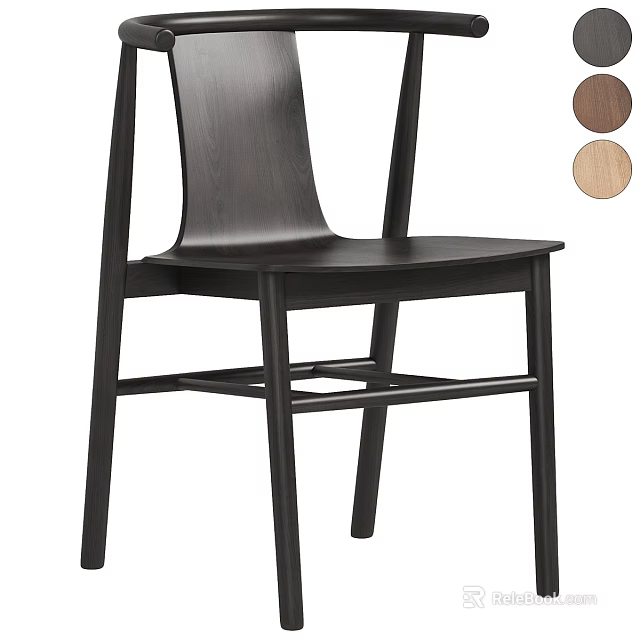 Sleek Modern Leisure Chair With Wooden Frame And Multiple Finish Options 3d model 