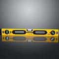 Yellow And Black Spirit Level Tool With Bubble Vials For Measuring Horizontal Vertical Levels