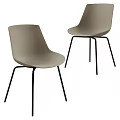 Modern Light Gray Dining Chairs with Black Metal Legs for Minimalist Home Interior