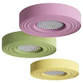 Colorful Round Rainfall Shower Heads In Blue Pink And White Finishes