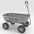 Stanley Gray Metal Utility Cart With Four Wheels And Handle For Garden Use