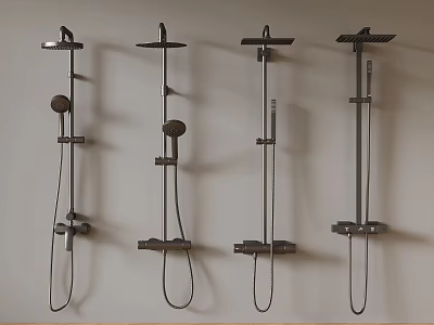 Modern Wall Mounted Shower Systems With Multiple Design Styles And Features 3d model