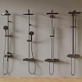 Modern Wall Mounted Shower Systems With Multiple Design Styles And Features 3d model