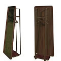 Two Full Length Mirrors With Wooden Frame And Marble Floor Reflection