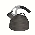 Black Textured Electric Kettle With Black And Silver Handle For Daily Use