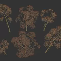 Diverse Arbor Tree Shapes Featuring Varied Branch Growth And Foliage Types 3d model