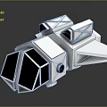 3D Rendered Sci Fi Mechanical Concept Model With Geometric Structure And White Finish