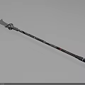 Decorative Sword Featuring Intricate Patterns Engraved Blade And Ornate Hilt On Light Blue Background