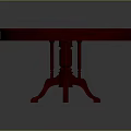 Elegant Red Round Wooden Table With Pedestal Base And Classic Design