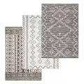 Square Rugs with Geometric Patterns in Neutral Tones Modern Design Diamond Shapes and Lines