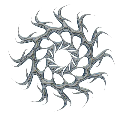 Decorative Ornament Set with Spiral Hollow Design Metallic Spiked Elements Modern Artistic Home Decor 3d model