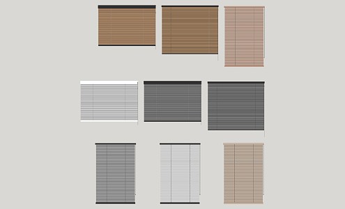 Modern venetian blinds roller blinds sunshade bamboo curtain mat curtain 3d model